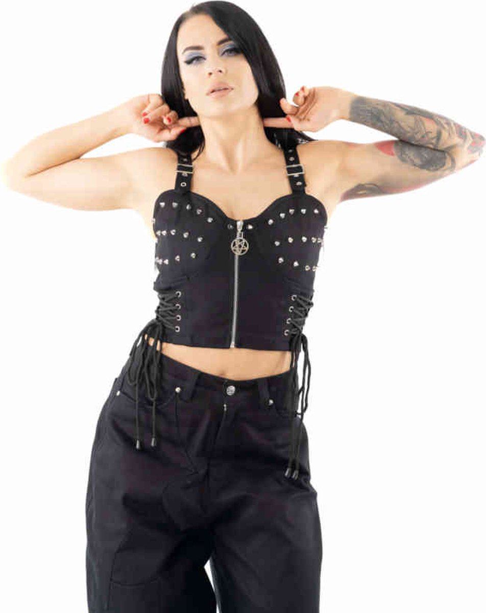 Heartless - Kahlo Mouwloze top - L - Zwart
