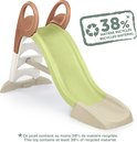 Smoby KS glijbaan in beige, wit en groen met rode handvatten en 38% gerecycled materiaal.