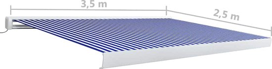 Store Store Motorisé The Living Store 350x250 cm Bleu et Blanc - Parasol - Store - Décoration extérieure - Jardin été - Véranda