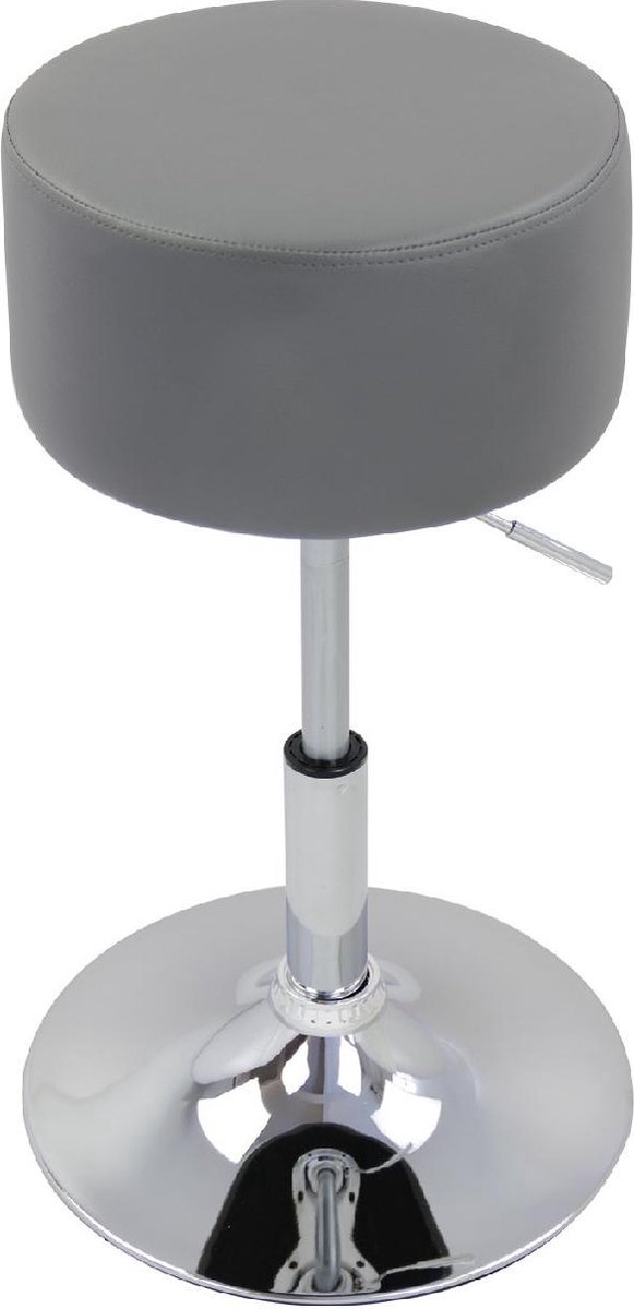 Bolt Edge Ronde Barkruk - Grijs - Ergonomisch - Met rugleuning - Verstelbaar - Zithoogte 52-67cm - Set van 1