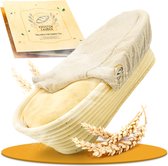 Corbeilles De Fermentation En Rotin Avec Lin – Lot De 2 Ovales (25 Cm Et 28 Cm) – Pour Pain, Boulangerie Maison – Réutilisables, Respirantes, Design Traditionnel