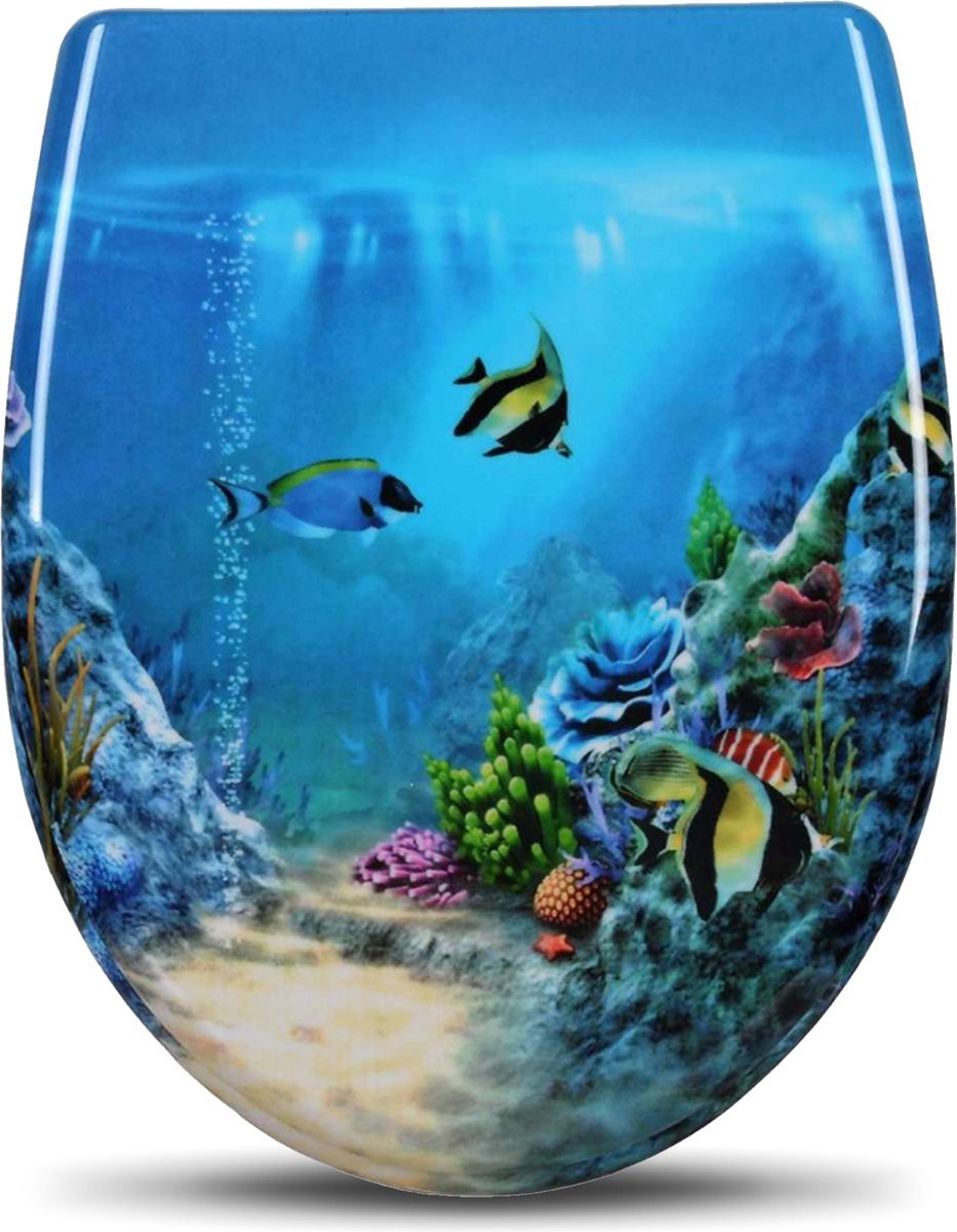 Bolt Edge Toiletbril - Visjes Design - Softclose - Universeel - Antibacterieel