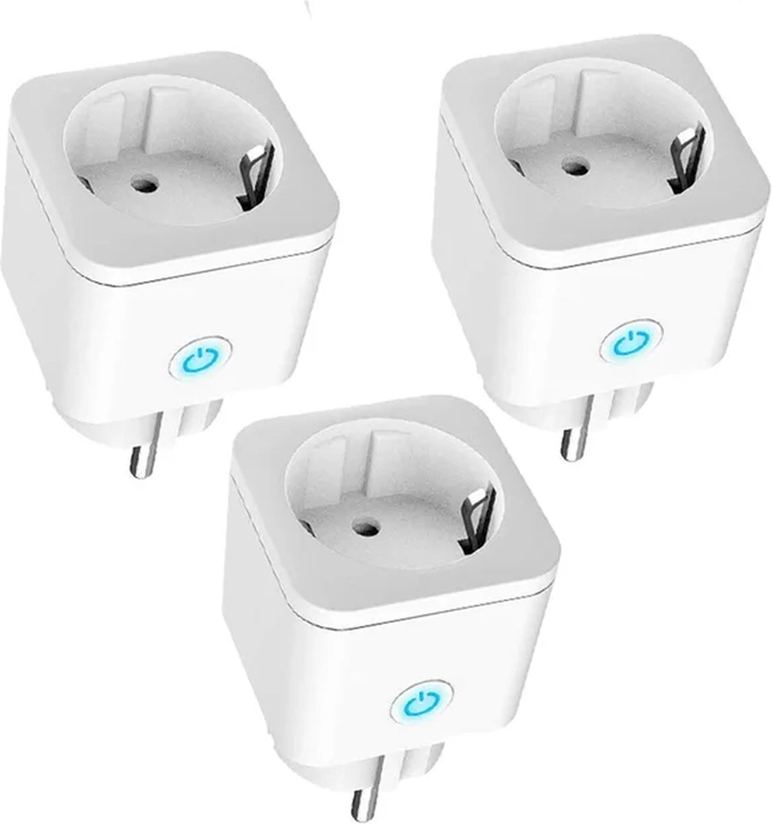 3 x Slimme stekker met wifi en Tuya-smartlife app wit. Smart plug Google Home & Amazon Alexa compatibel en smart things. Werkt met iOS en Android.