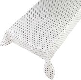 Tafelzeil Dots Wit -  100 x 140 - Wit tafelkleed - Beschikbaar in verschillende maten - Geleverd in een koker