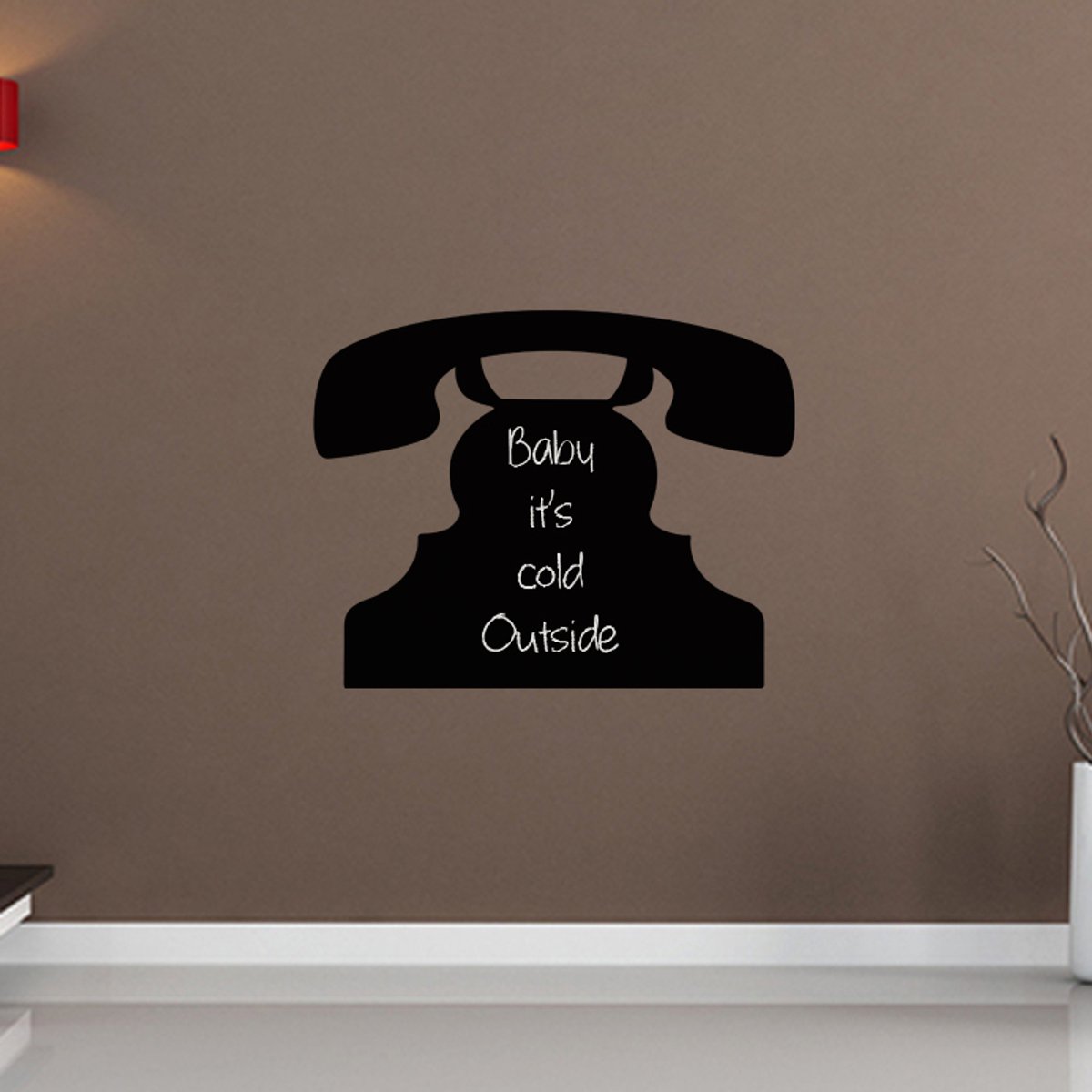 Ambiance Sticker Schoolbordsticker - uitwisbare zelfklevende muurstickers - OUDE TELEFOON - 55x70cm Multi color