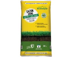 ECOstyle Gazon Grond met Meststoffen – Potgrond met Organische Voeding – Hoogwaardige Grondverbeteraar - Tuinaarde – Gazonmest – 30 L