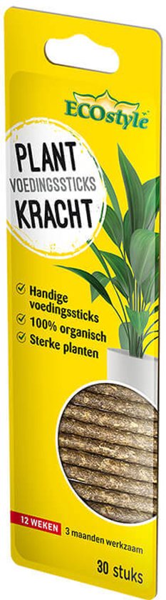 ECOstyle Voedingssticks - Organische voeding voor kamerplanten - 30 staafjes