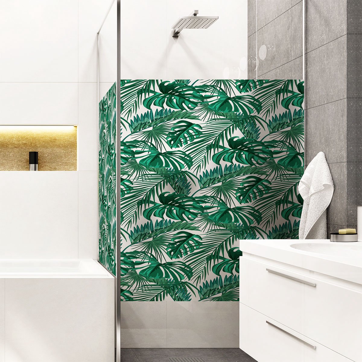 Privacy raamfolie - palmbladeren - stickers voor ramen en douchedeuren - 40x100cm