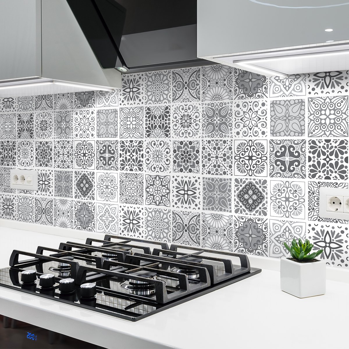Ambiance Sticker Zelfklevende tegelmuurstickers voor keuken en badkamer - 24 Yasmine Azulejos tegelstickers - 24 stickers 15x15cm Multi color