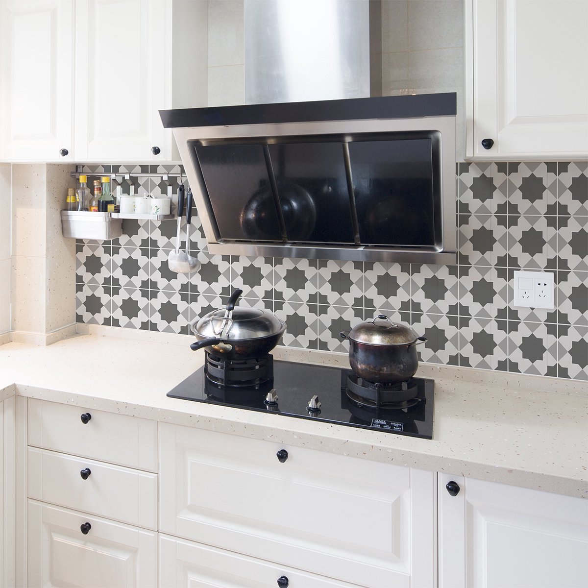 Ambiance Sticker Zelfklevende tegelmuurstickers voor keuken en badkamer - 24 Oosterse Gerasa tegelstickers - 24 stickers 10x10cm Multi color