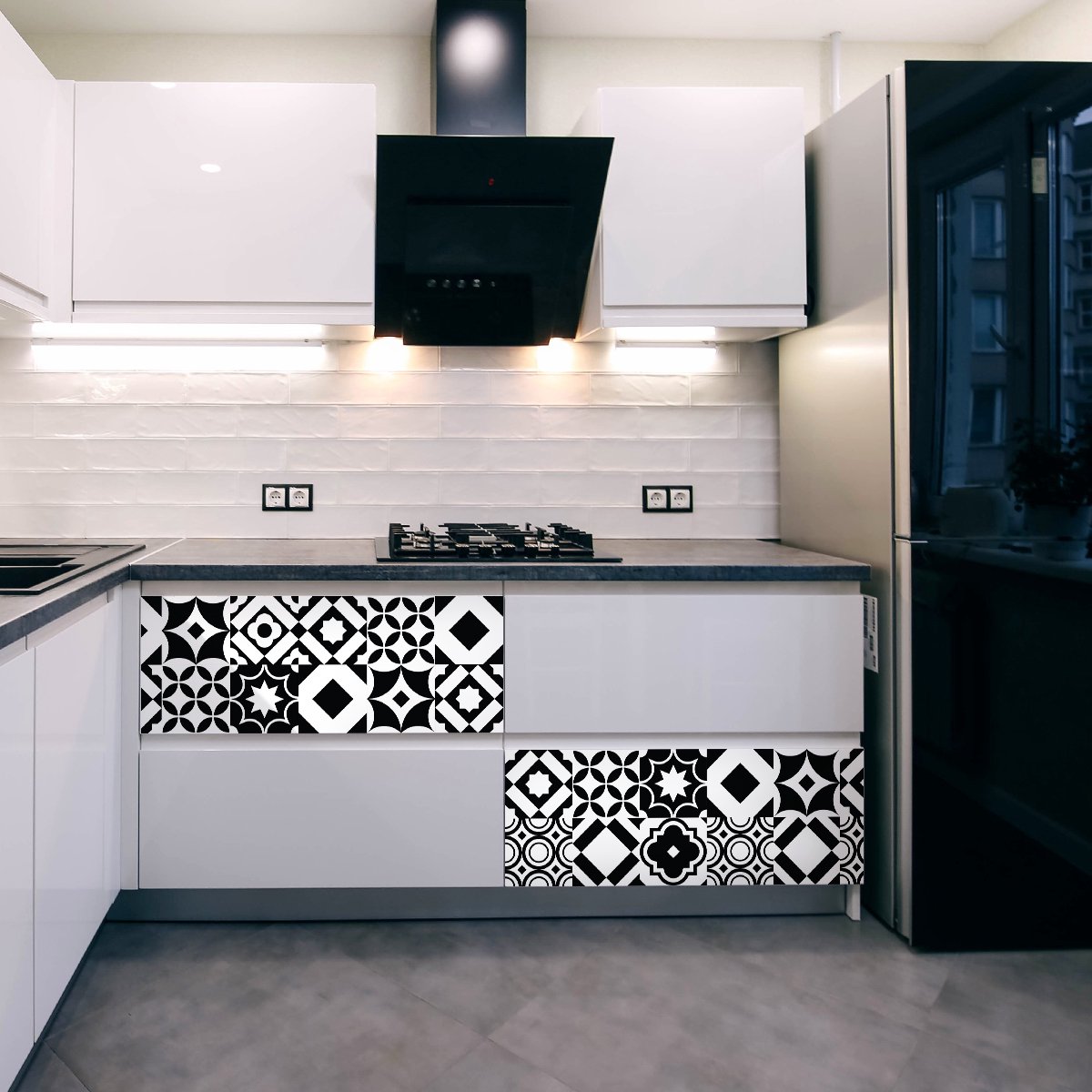 Ambiance Sticker Zelfklevende tegelmuurstickers voor keuken en badkamer - 24 Gartzia meubeltegelstickers - 24 stickers 20x20cm Multi color