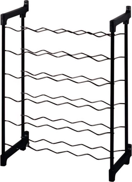 Metaltex - Porte-bouteilles Chianti - Pour 30 bouteilles - Avec fixation murale - Argenté - 50x26x68 cm