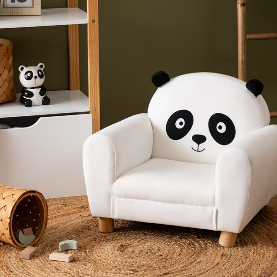Atmosphera Kids Kinderfauteuil Panda - 53x43x44cm - Wit van Merkloos — afbeelding 2