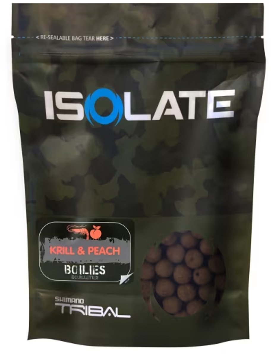 Shimano Bait Isolate Boillie 1 kg - Maat : Krill Peach 18mm