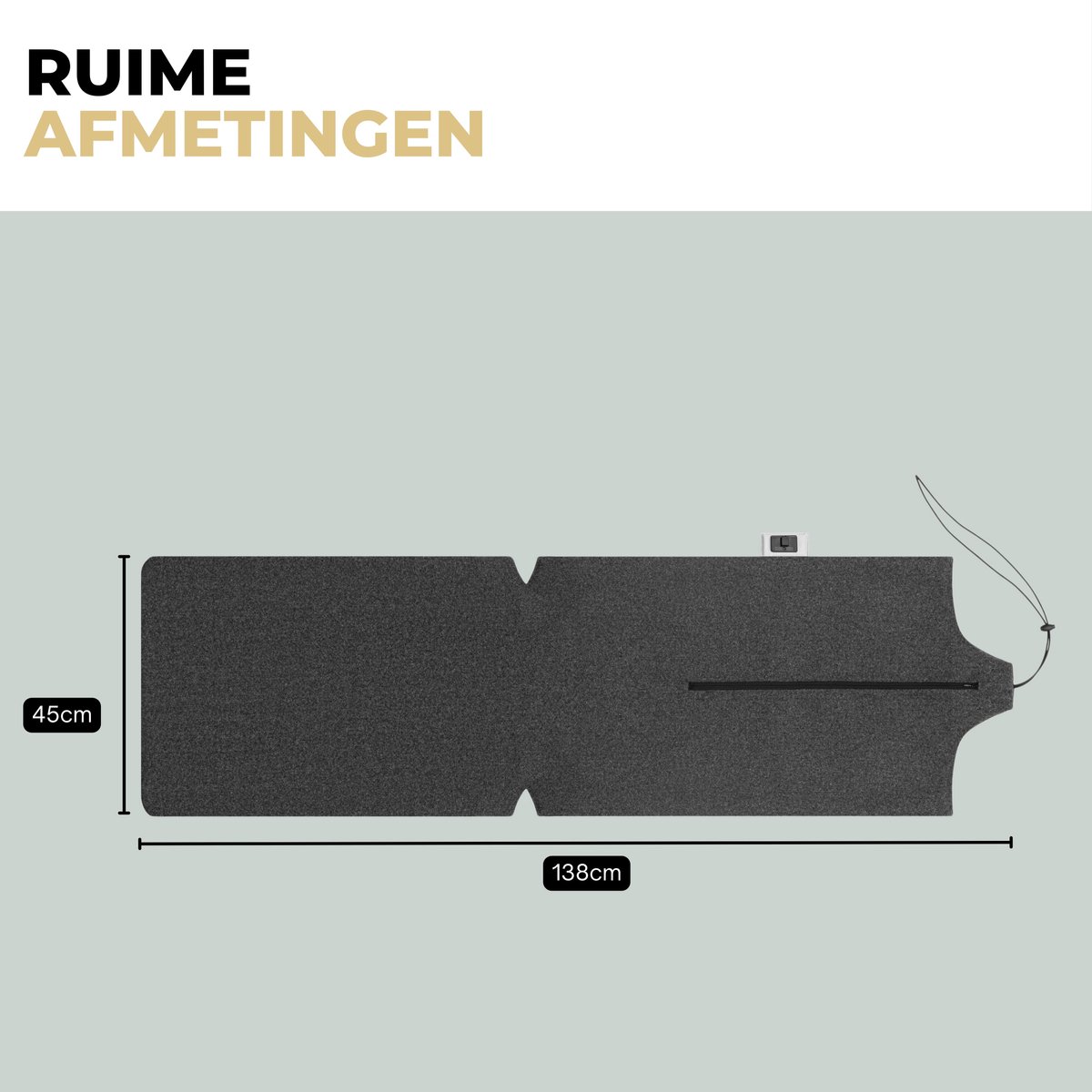 Ozocozy Warmtedeken - 138 x 45 cm - Grijs - Inclusief 10.000 mAh Powerbank - Duurzaam & Draadloos - Infrarood Warmtedeken - Verwarmd Stoelkleed - Inclusief Stroomadapter – foto 7