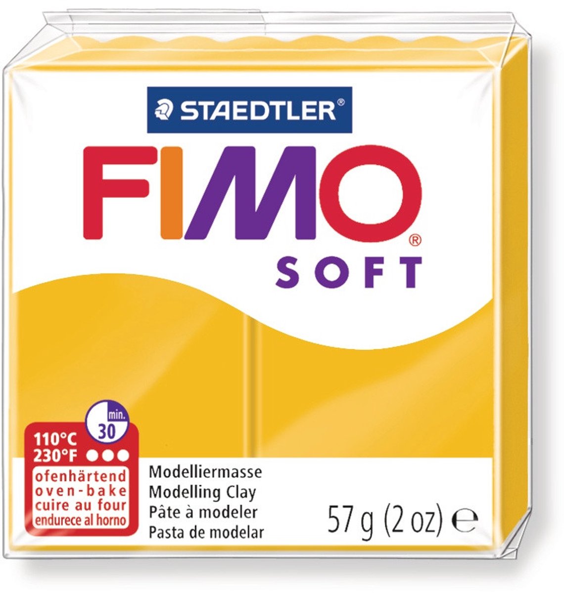 FIMO soft 8020 - ovenhardende boetseerklei - standaard blokje 57g - zonnegeel — afbeelding 6