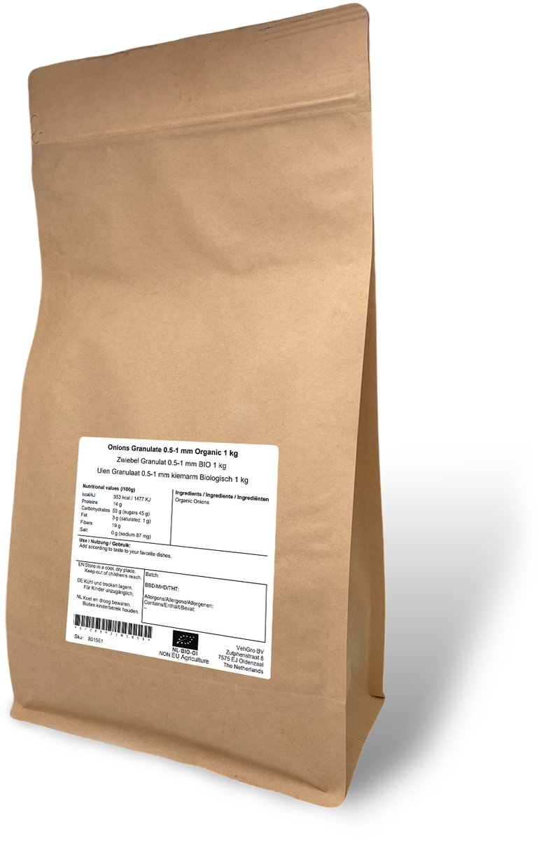 Uien Granulaat 0.5-1 mm - 1 Kg - VehGro
