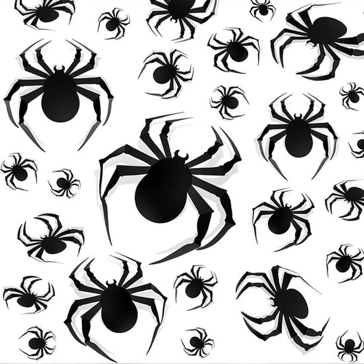 GoldRock 24 stuks Halloween 3D-spinnendecoratie, 3 maten realistische PVC Scary Spider raamstickers, muurstickers, Halloween horror spinnen voor doe-het-zelf decoratie Halloween party decoratie zwarte