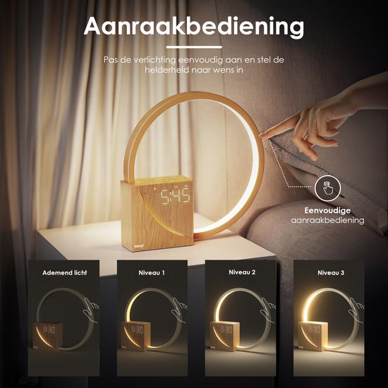 Maqi Living® Wake Up Light – Slaapwekker – Licht wekker - Nachtlampje - voor een Gezond Slaapritme - Sfeerlamp van Maqi Living — afbeelding 3