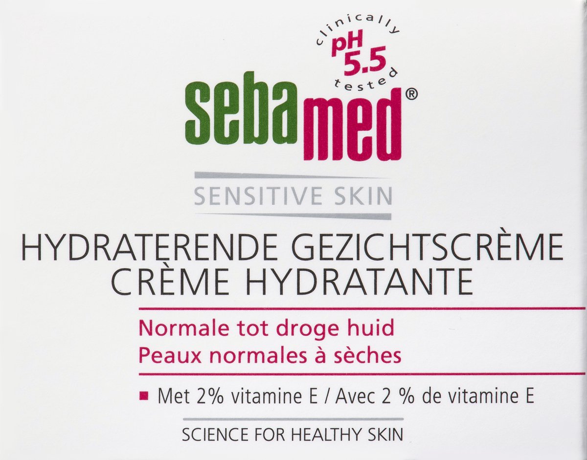 Goedkoopste Sebamed Hydraterende gezichtscrème - Met vitamine E - Helpt beschermen tegen vroegtijdige huidveroudering - Hydratatie - Huidverzorging - 75 ml