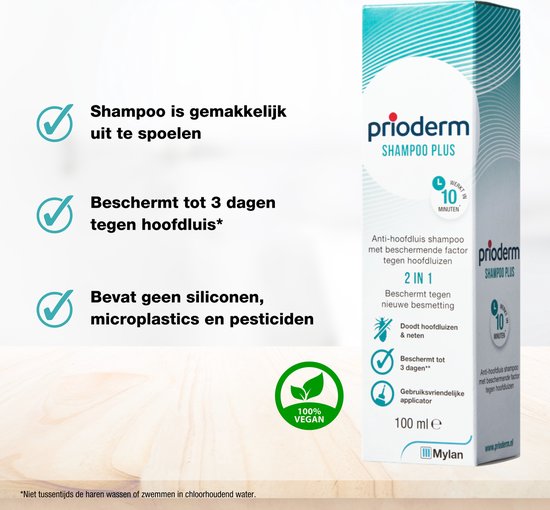 Prioderm Anti-Luis shampoo 2-in-1 - Doodt hoofdluizen en neten effectief in 1 behandeling - Werkt in 5 minuten - Handige applicator - Vanaf 1 jaar - 100ml