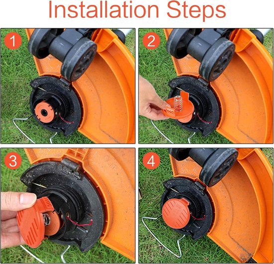 2 stuks spoeldoppen veren reserveonderdelen accessoires spoeldeksel trimmer draadspoel reservespoelkap voor AFS trimmer spoel ABS materiaal voor Black & Decker modellen zoals STC1820CM, STC1820PC, STC1820EPC,STC1840EPC, ST5530, ST1823 en GLC1823L20. van N / A — afbeelding 5