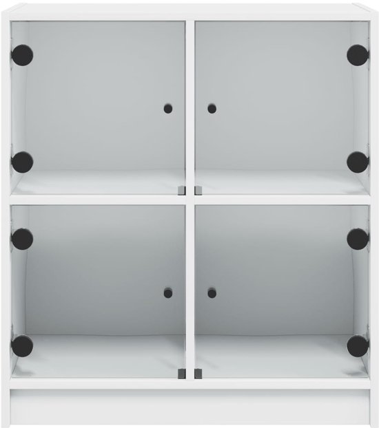 GOPLUS Boekenkast van hout, bijzetkast met 2 deuren, kantelbeveiliging en magneetsluiting, kast voor werkkamer, woonkamer, slaapkamer, kantoor (zwart