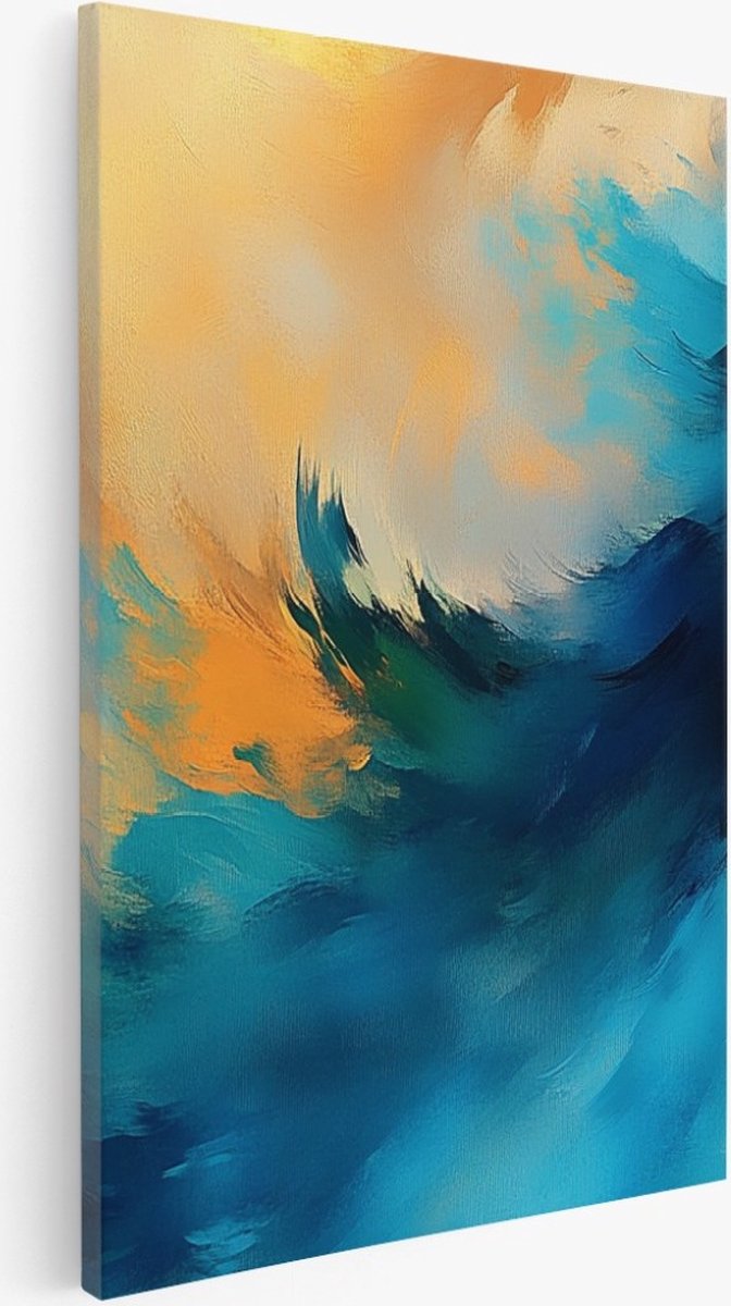 Saammp Canvas Schilderij - Levendige kleuren - Abstract - 100x150 - Foto op canvas - Wanddecoratie - Muurdecoratie Woonkamer - Slaapkamer decoratie - Canvas Print Multicolor