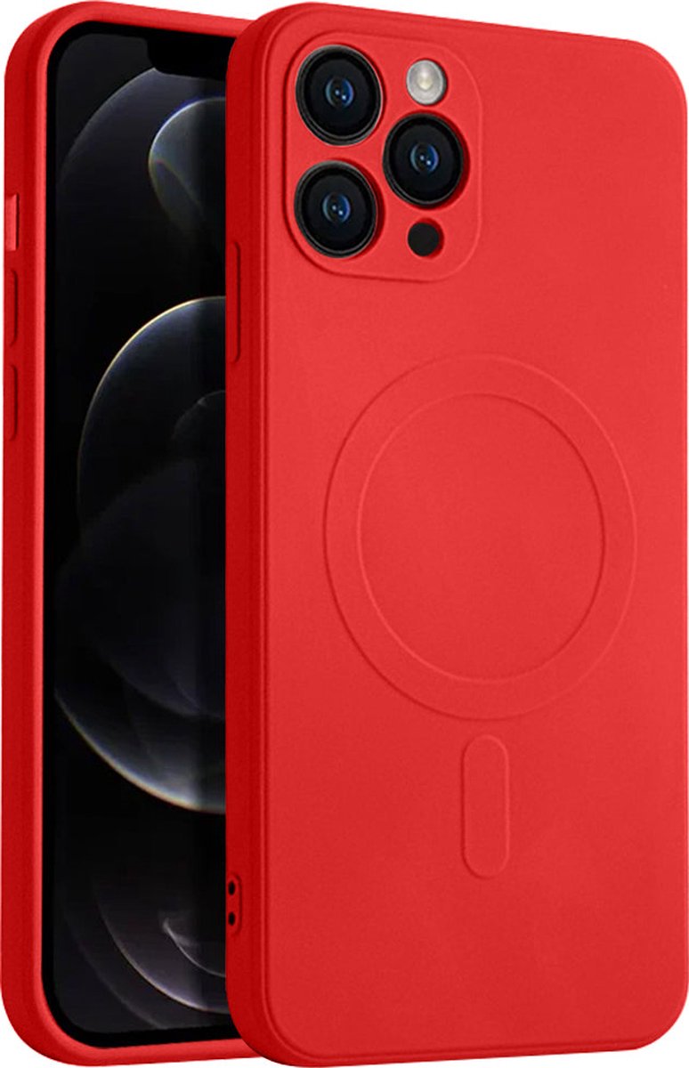Casify Siliconen Hoesje geschikt voor MagSafe iPhone 11 Pro Hoesje - Rood