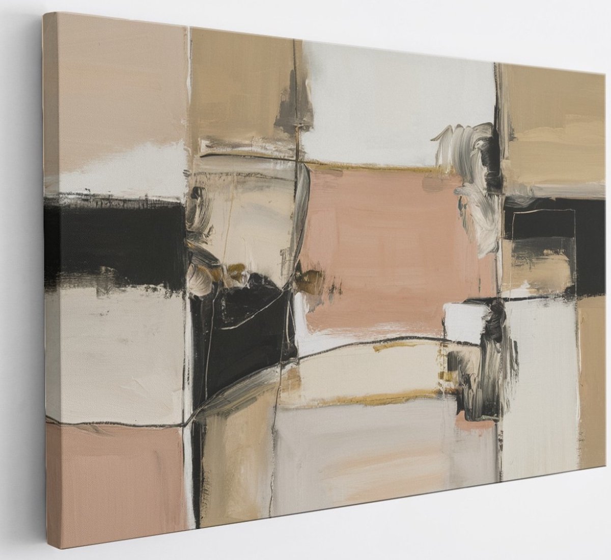 Saammp Canvas Schilderij - pastel - Abstract - 70x50 - Foto op canvas - Wanddecoratie - Muurdecoratie Woonkamer - Slaapkamer decoratie - Canvas Print Multicolor