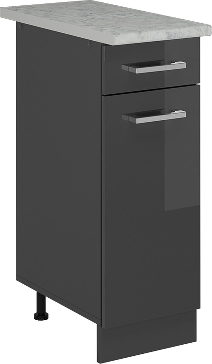 Vicco R-Line Keukenonderkast – 30 cm WB Marmer Antraciet Hoogglans
