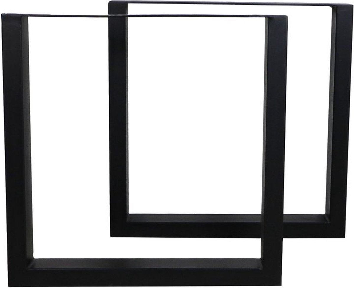 HSM Collection-Tafelpoot Model U S/2-70x10x69 (10x5)-Zwart-Metaal