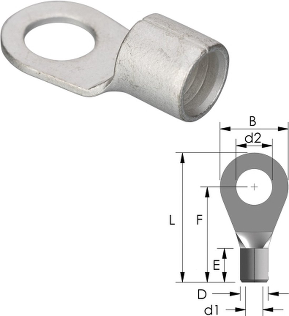Tirex - Ringtong ongeïsoleerd M12 / 50mm² F=18mm 5st.