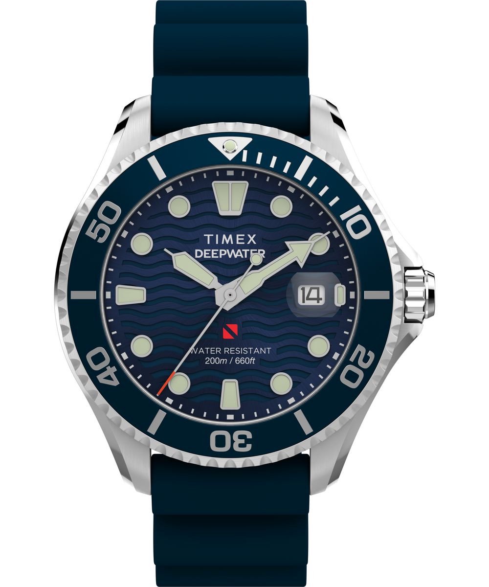 Timex Deep Water Meridian TW2W81500 Horloge - Rubber - Blauw - Ø 44 mm