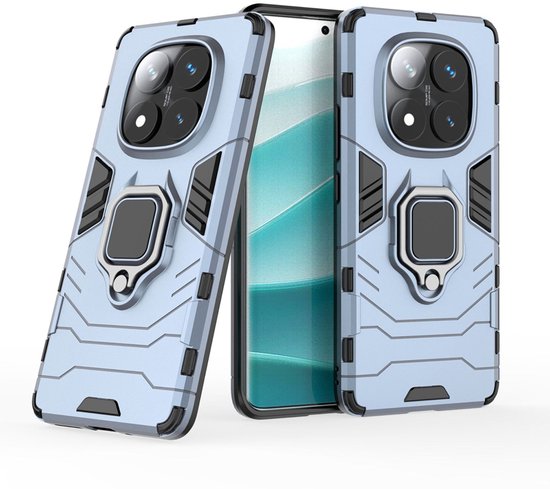 Coque Xiaomi Redmi Note 14 Pro 5G - Coque double couche MobyDefend avec support - Blauw - Coque pour téléphone portable - Coque compatible avec : Xiaomi Redmi Note 14 Pro 5G