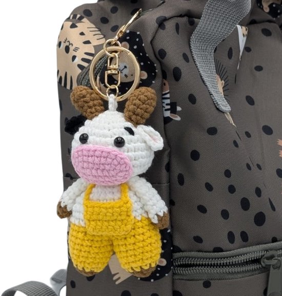 Grand X - Porte-clés chien / souris / vache - Lot de 3 - Porte-clés animal - Porte-clés en tissu - Bijou de sac - Porte-clés Adultes - Porte-clés Enfants - Porte-clés en peluche