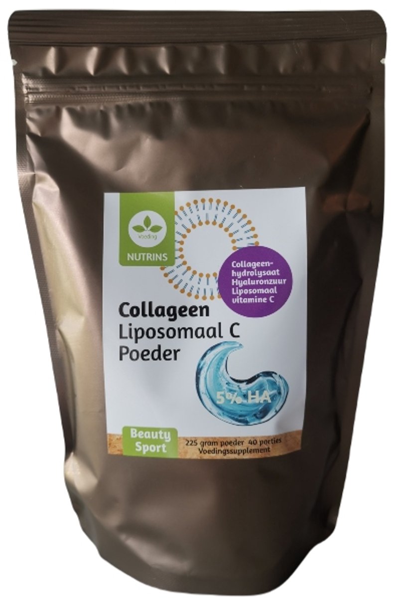 Nutrins Collageen C – Gehydrolyseerde Collageen Peptiden – Vitamine C & Hyaluronzuur – 225 gram