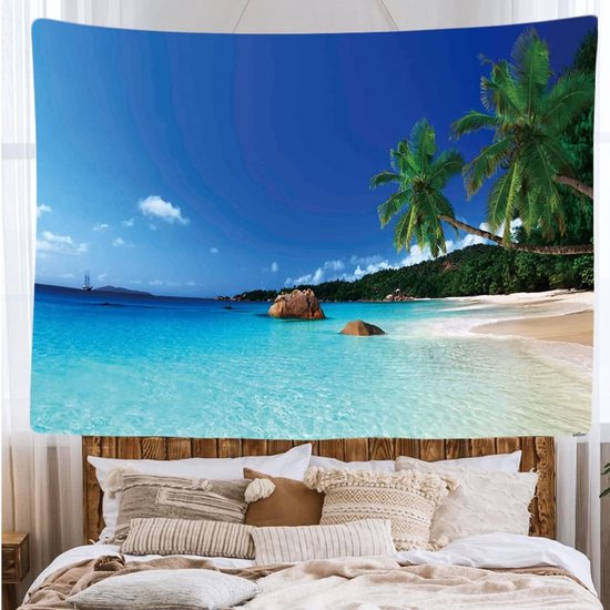 Ulticool Beach Nature Sea Island - Tapisserie - 200x150 cm - Groot tapisserie - Affiche
