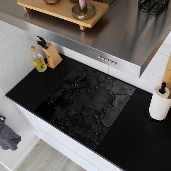 KitchenYeah® Protection plaque induction 60x55 cm - Noir - Pierre - Protege plaque de cuisson - Couvre plaque induction - Protecteur d'induction - Cuisine