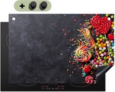 KitchenYeah® Protection plaque induction 76x51.5 cm - Bonbons - Colorés - Sucettes - Protege plaque de cuisson - Couvre plaque induction - Protecteur d'induction - Cuisine