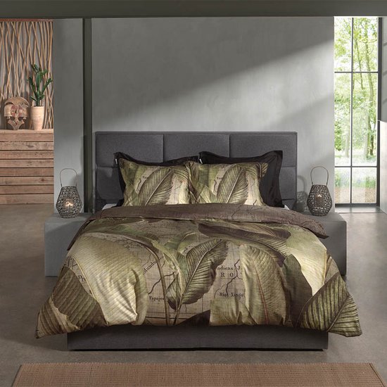 Heckettlane Bruna Dekbedovertrek - Eenpersoons - Katoen - 140x200-220cm - Groen van Merkloos — afbeelding 2