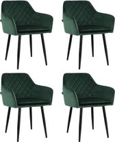 Chaises de salle à manger Lina® Noble - Vert - Set de 4 - Velours