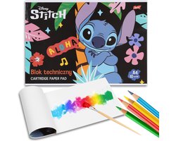 DISNEY Stitch WIT TECHNISCH BLOK, schoolpakket, Witte vellen A4 10 vellen
