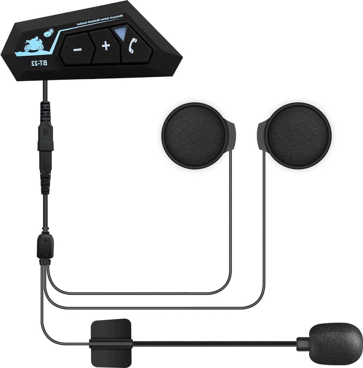 Motorfiets Helm Bluetooth-headset Handsfree Bellen Ruisonderdrukking Waterdicht Bluetooth 5.0 - Zwart .