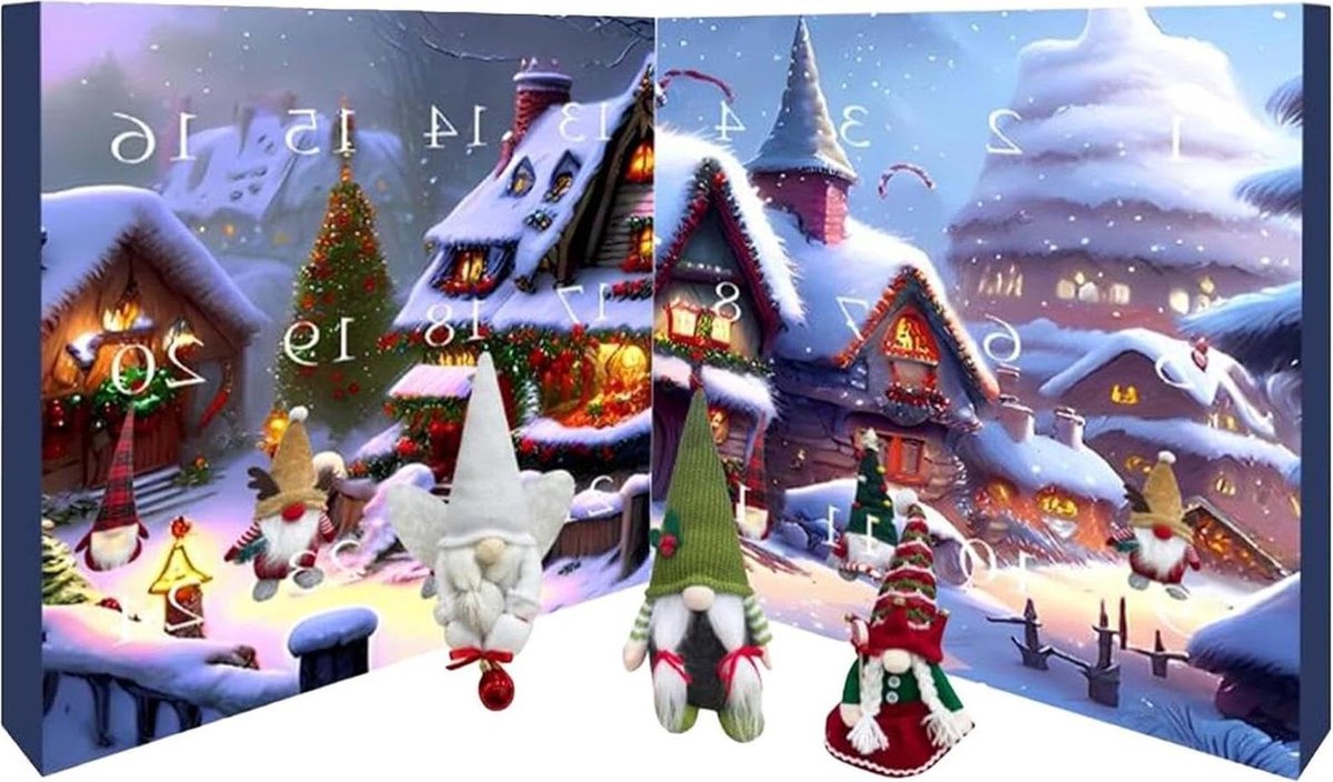 Advent der dwergen 2024 adventkalender van dwergpoppen - Kerstkabouters - geschikt voor kinderen en volwassenen .