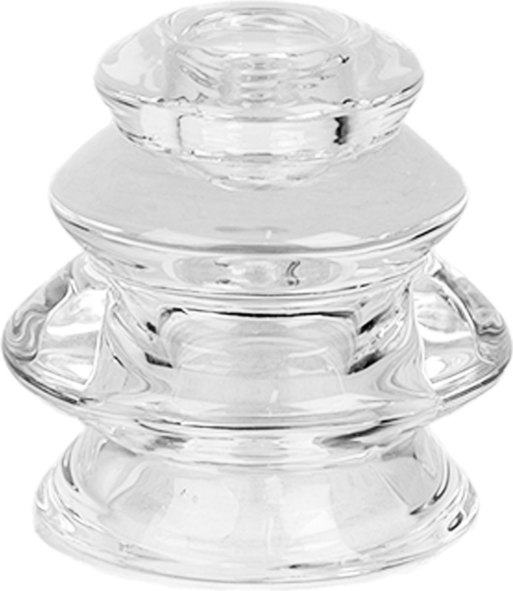 Clayre & Eef Kandelaar Ø 8x7 cm Transparant Glas
