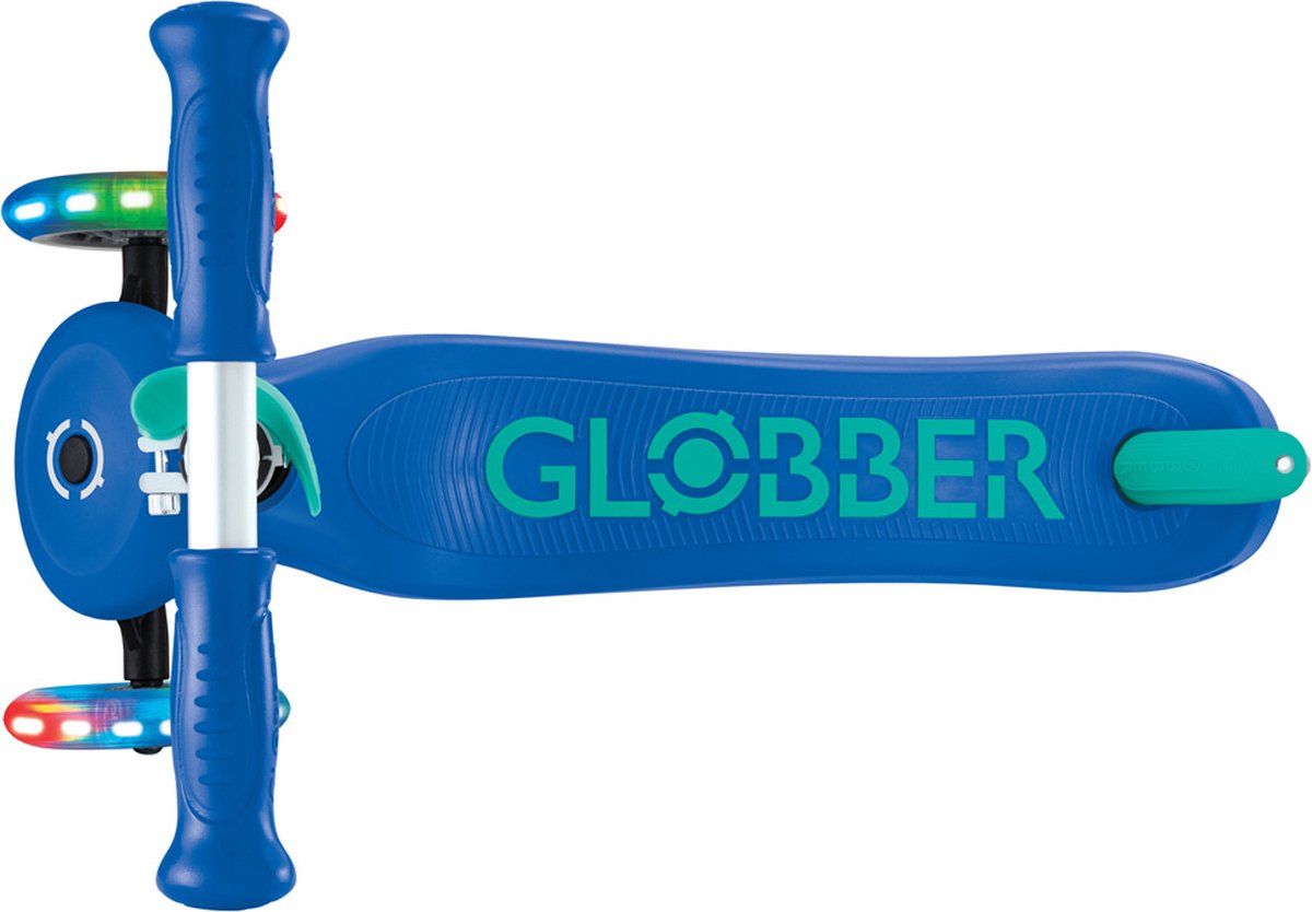 Bol.com 3-Wiel Step - Globber Primo Plus Lights Navy Blue - blauw - lichtgevende wielen - in hoogte verstelbaar - vanaf 3 tot 9 ... aanbieding
