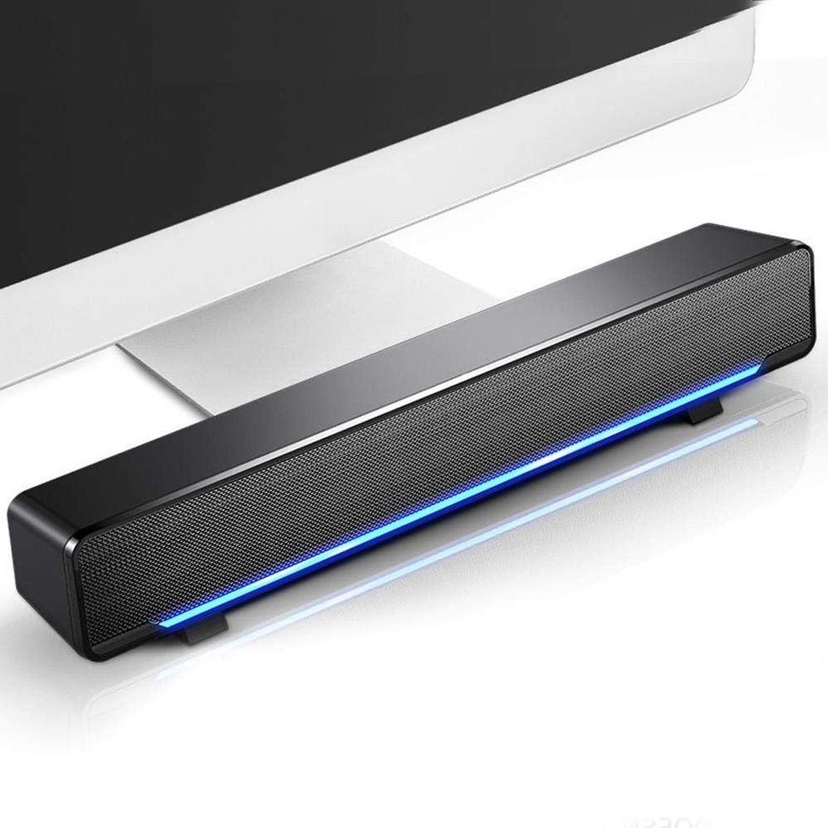 Bedrade 3.5 mm stereo soundbar voor laptop - surround sound bas - muziekspeler voor kantoor en thuis .