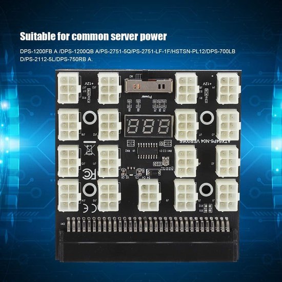 Kit Alimentazione Mining Scheda Adattatore Breakout Per Alimentatore DPS- 1200FB 12 Cavi 8P - Per Mining Ethereum E Crypto Bit Power