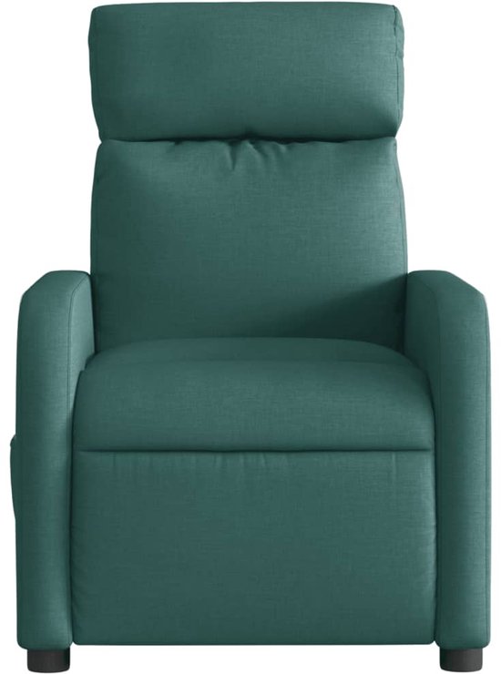 Fauteuil The Living Store réglable électrique tissu vert foncé - Fauteuil électrique - Fauteuil lounge - Fauteuil relax - Aspect cuir - Fauteuil design
